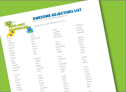 List of adjectives for kids creative writing- easy and advanced lists